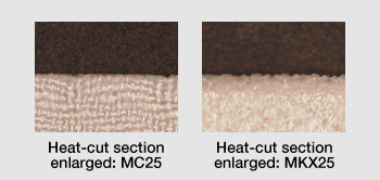 Heat-cut section enlarged